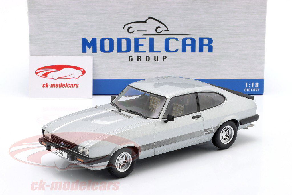 Ford Capri MK III 建造年份 1978 银 金属 1:18 ModelCar Group
