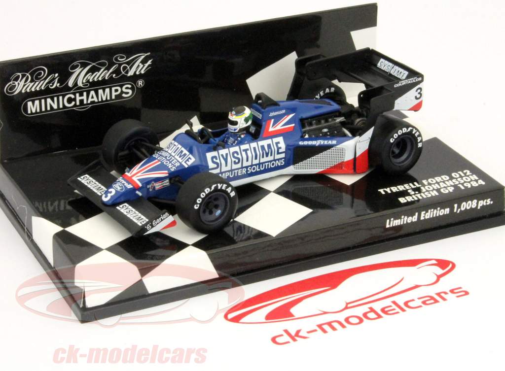 S. Johansson Tyrrell Ford 012 British GP Formel 1 1984 1:43 Minichamps