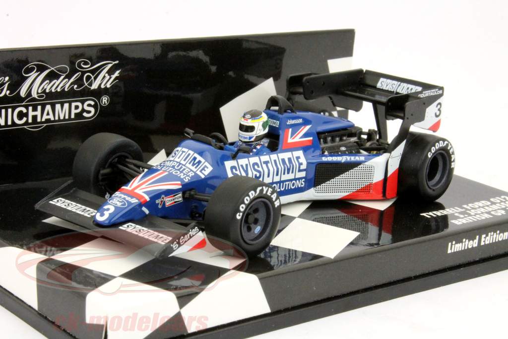 S. Johansson Tyrrell Ford 012 British GP Formel 1 1984 1:43 Minichamps