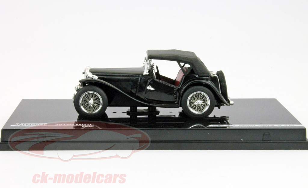 MG TC haut noir décapotable avec 1:43 Vitesse