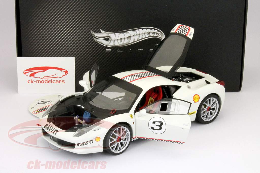 Ferrari 458 Challenge #3 Год выпуска 2011 белого 1:18 HotWheels Elite