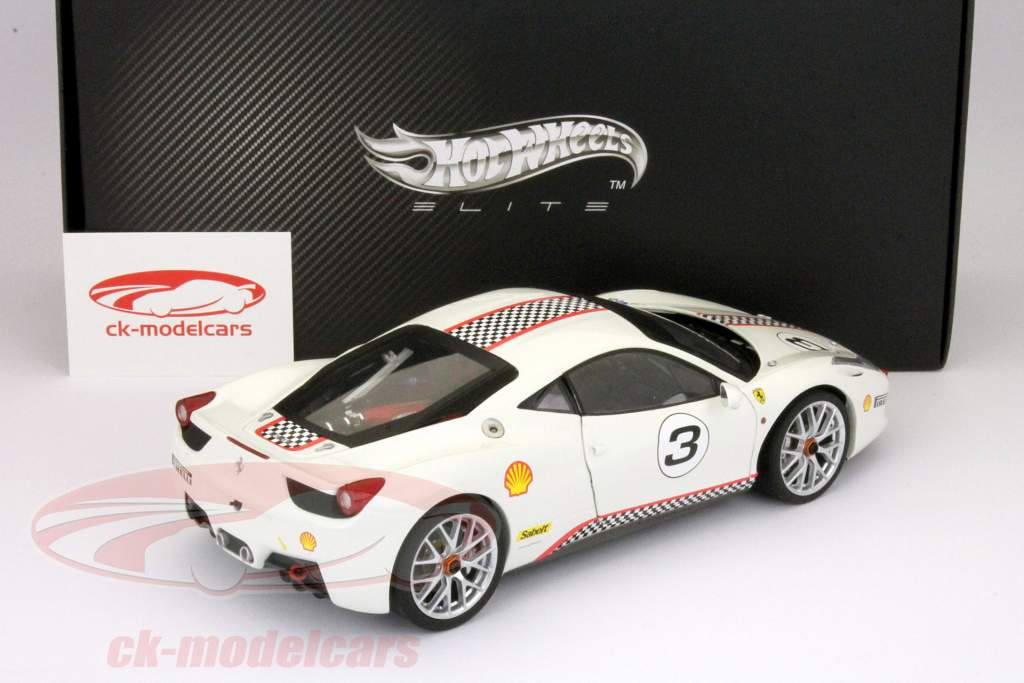 Ferrari 458 Challenge #3 Год выпуска 2011 белого 1:18 HotWheels Elite