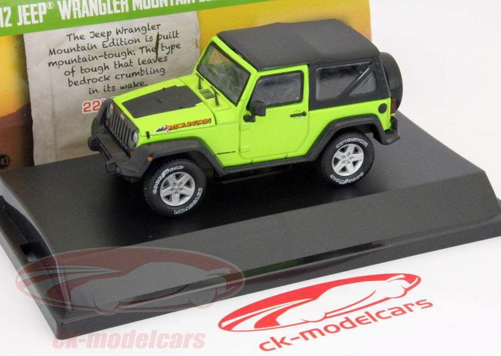 Jeep Wrangler year 2012 green1:43 Greenlight