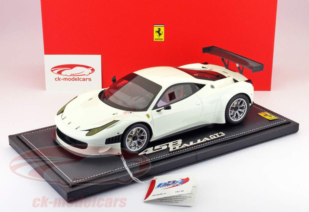 Ferrari 458 GT3 year 2012 white 1:18 BBR