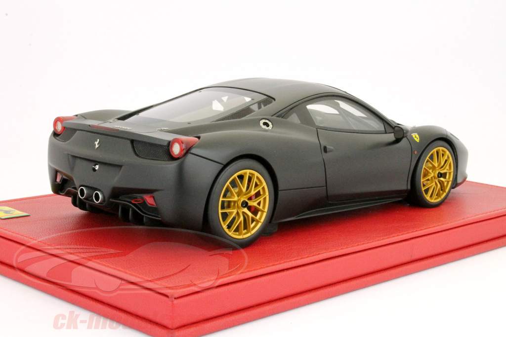Ferrari 458 Challenge Fiorano essai année 2012 noire mate 1:18 BBR