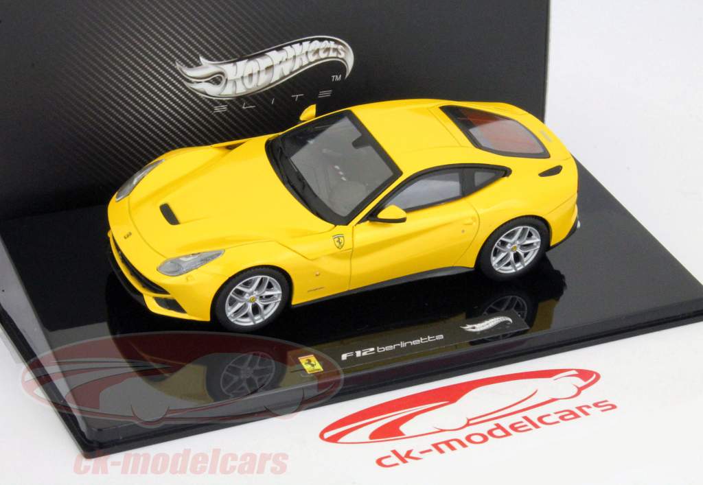 ホットウィールエリート .1/18フェラーリ F12ベルリネッタ イエロー 1:18 Ferrari F12 Berlinetta -- Yellow -- Hot Wheels X5475