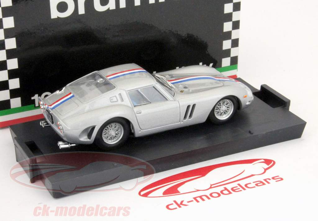 Ferrari 250 GTO built in 1962 with silver colored stripe 1:43 Brumm