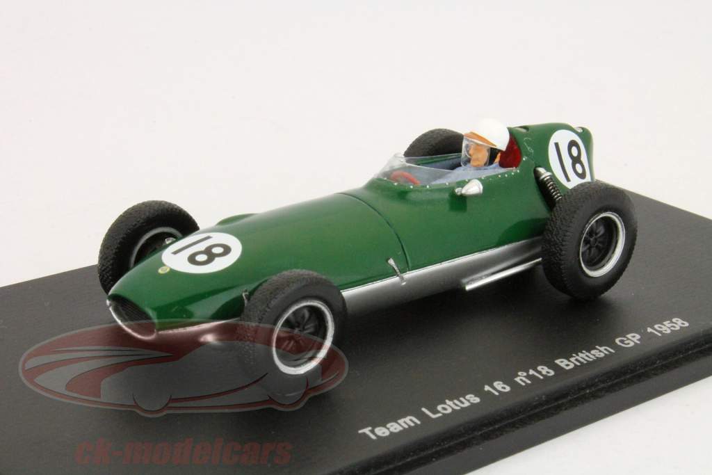 アラン·ステイシーロータス16＃18イギリスGPフォーミュラ1 1958年1：43スパーク