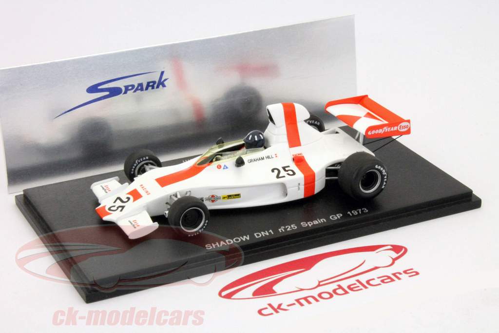 G. Hill Shadow DN1 #25 Spain GP Formel 1 1973 1:43 Spark