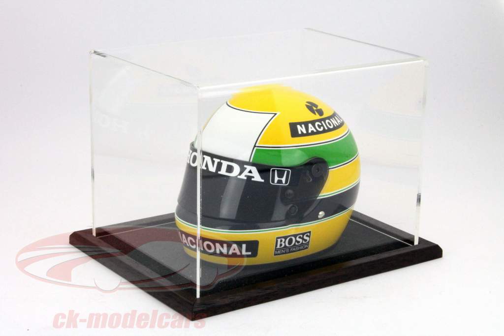 展示头盔配有木制底座红木/黑色刻度1:2