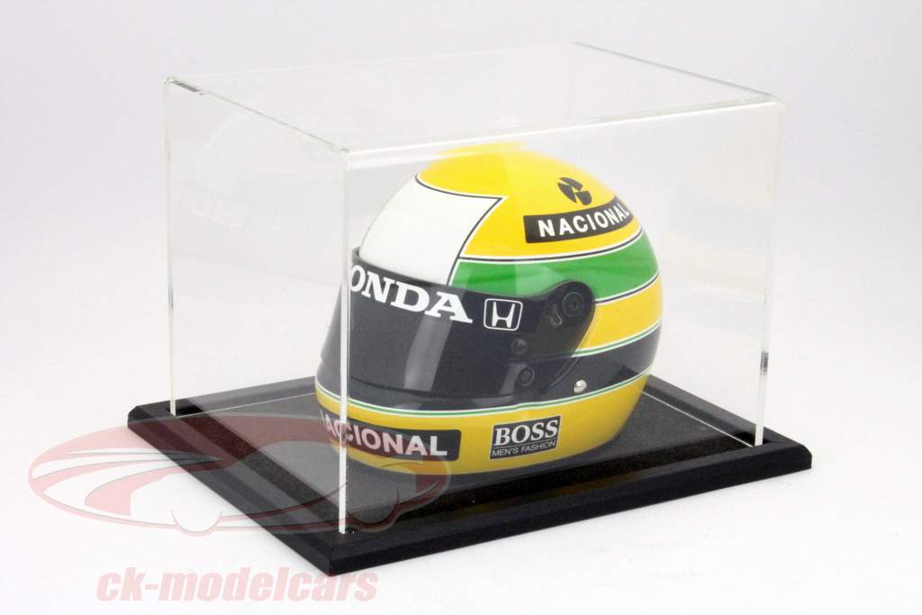 木製ベース付きのヘルメットのためのショーケース黒/黒皮1時02分