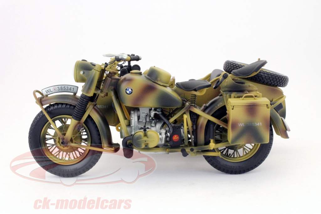 BMW R75 with sidecar Wehrmachtsgespann camouflage 1:10 Schuco