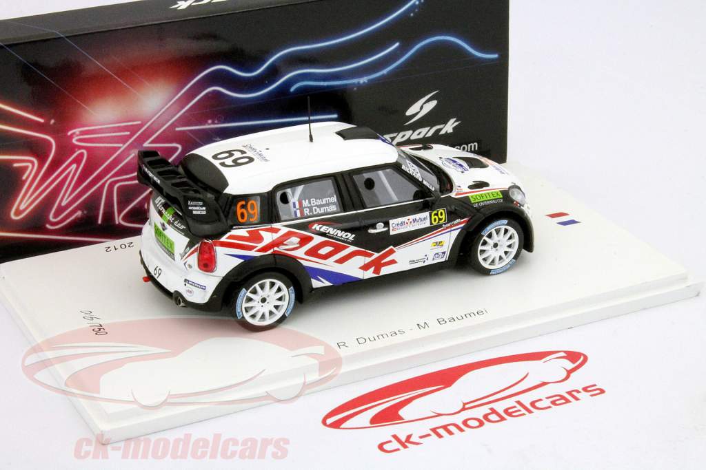 迷你约翰·库珀作品WRC＃69拉力赛法国2012杜马斯，Baumel 1:43星火