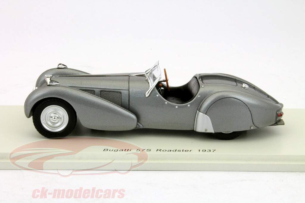 Bugattti 57S anno Roadster 1937 argento / grigio 1:43 Spark
