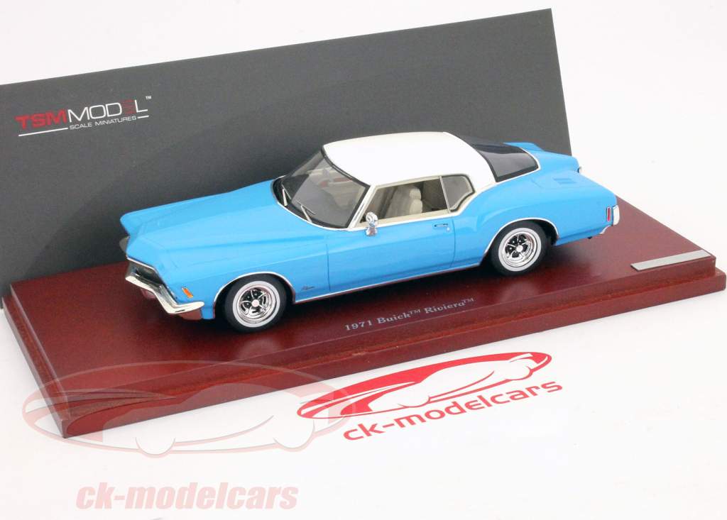 True Scale 1:43 Buick Riviera year 1971 blue TSM114333 model
