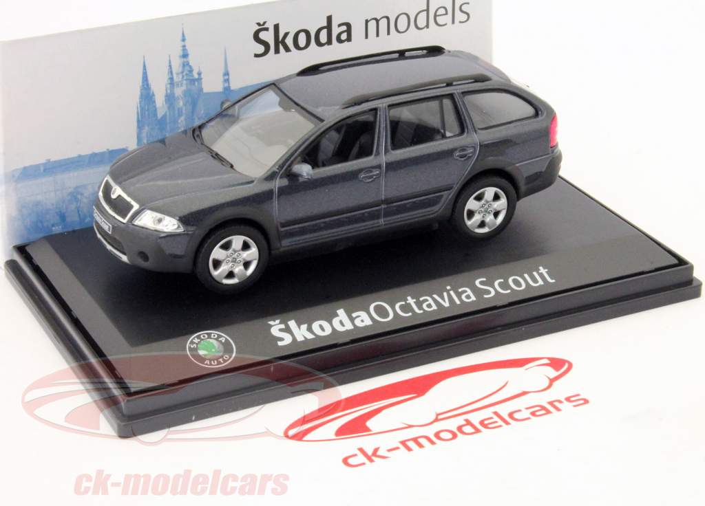 Skoda Octavia Scout Combi Год 2007 серый антрацит металлик 1:43 Abrex