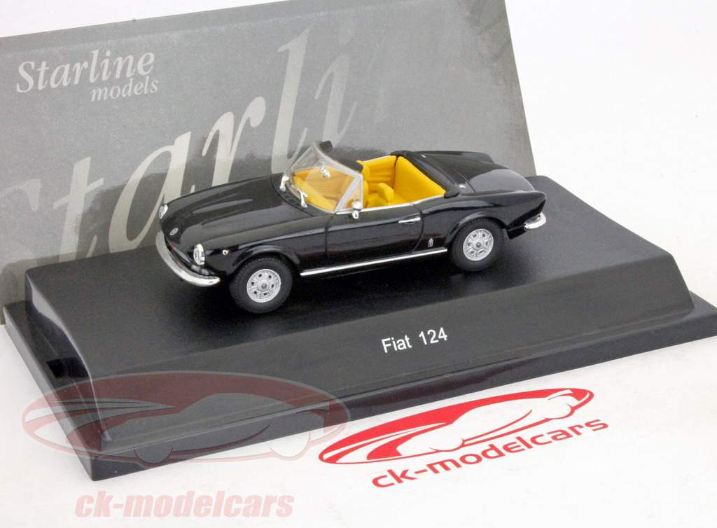 年のフィアット124スパイダー1975の黒1時43分スターラインモデル