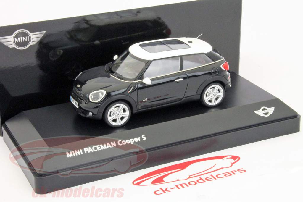 Paceman Mini Cooper S preto com teto branco 1:43 Paragon Modelos