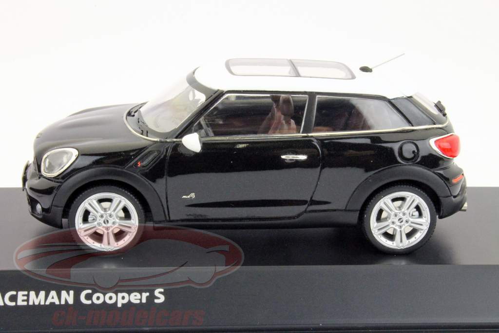 Paceman Mini Cooper S preto com teto branco 1:43 Paragon Modelos