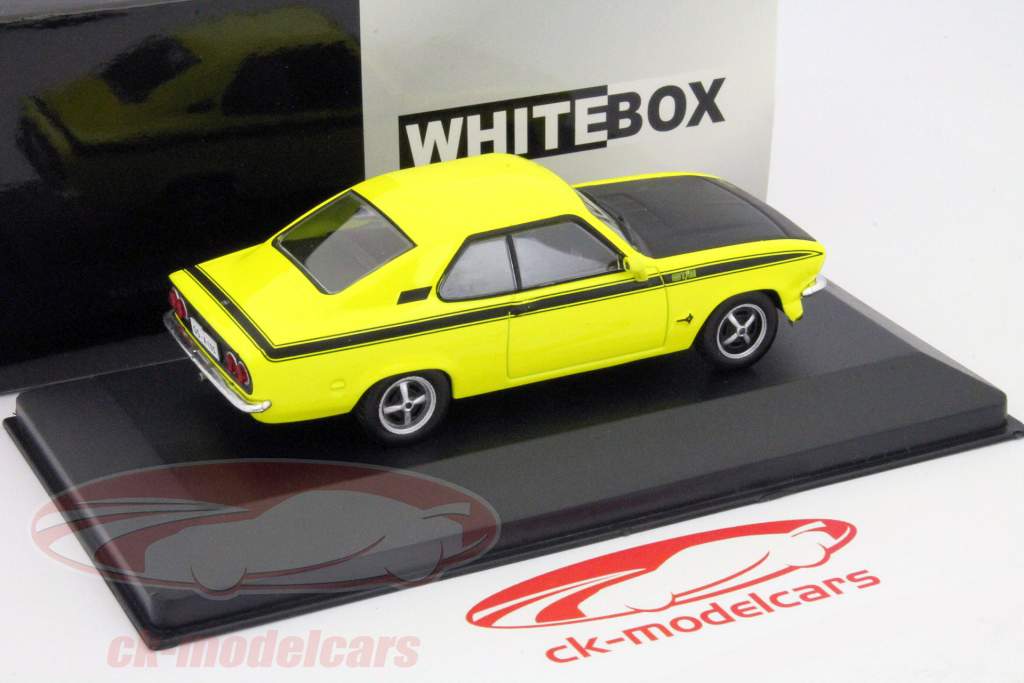 Opel Manta A GT / E 1974 gul / sort 1:43 WhiteBox