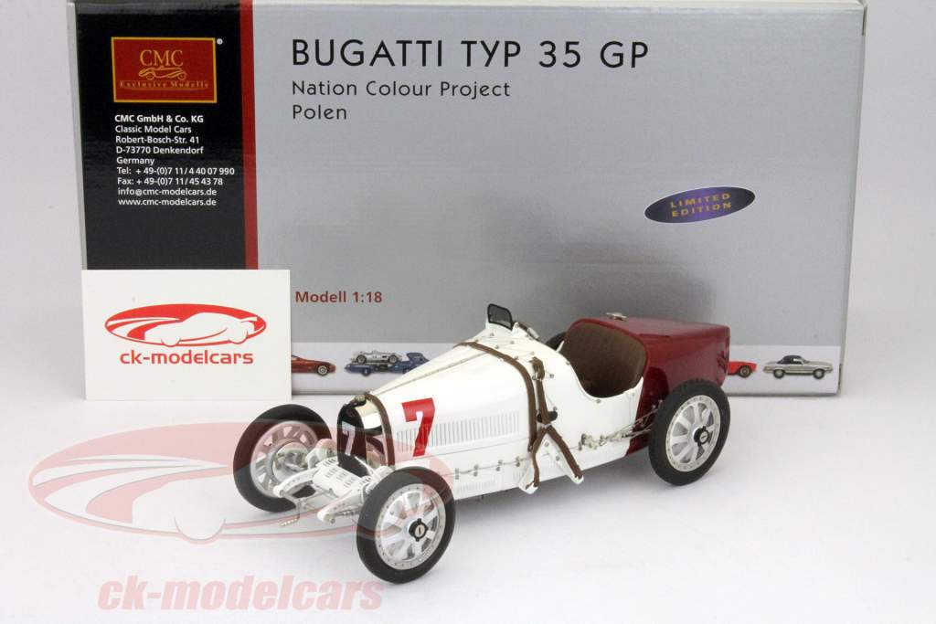 Bugatti Typ 35 GP National Colour Project Polen 1:18 CMC