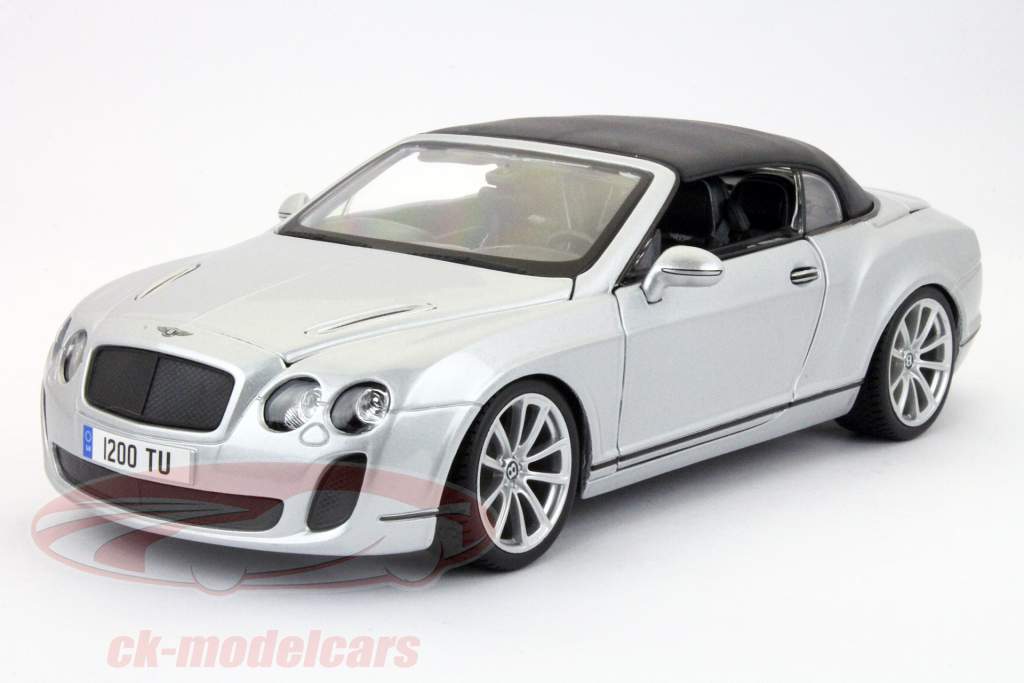 Bentley Continental Supersports Convertible 2011 год серебро 1:18 Bburago
