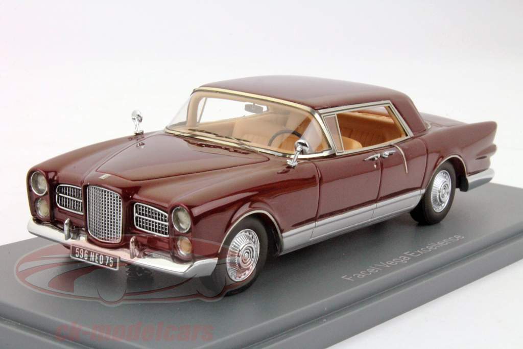 Facel Vega Excellence mørk rød / sølv 1:43 Neo