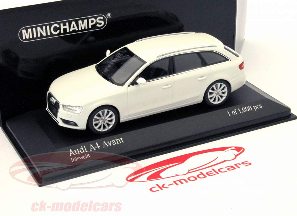 Audi A4 Avant Jaar 2011 wit 1:43 Minichamps