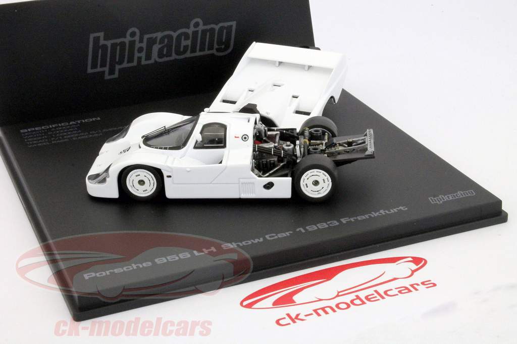 保时捷956 LH显示汽车1983年法兰克福平原身体白色版1:43 HPI