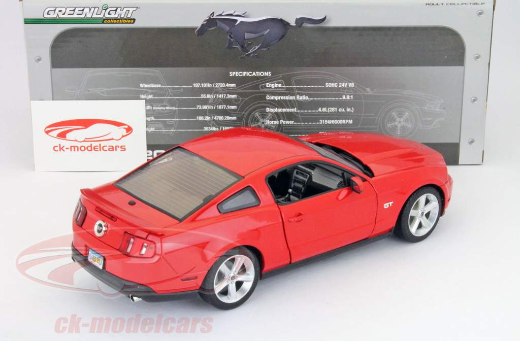 Ford Mustang GT année 2010 rouge 1:18 Greenlight