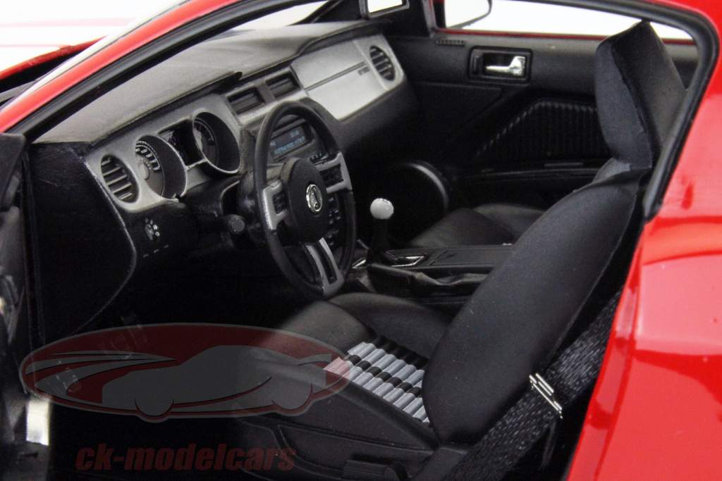 ホワイト·ストライプス1時18グリーンライトとフォードマスタングシェルビーGT500レッド