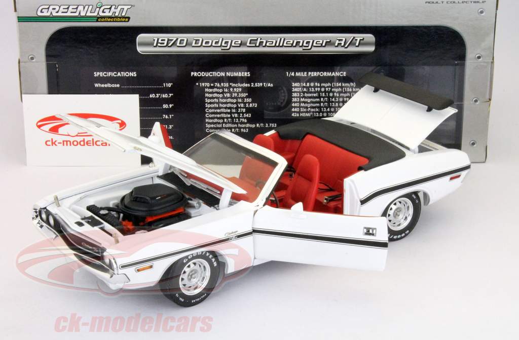 Dodge Challenger R/T année 1970 blanc 1:18 Greenlight