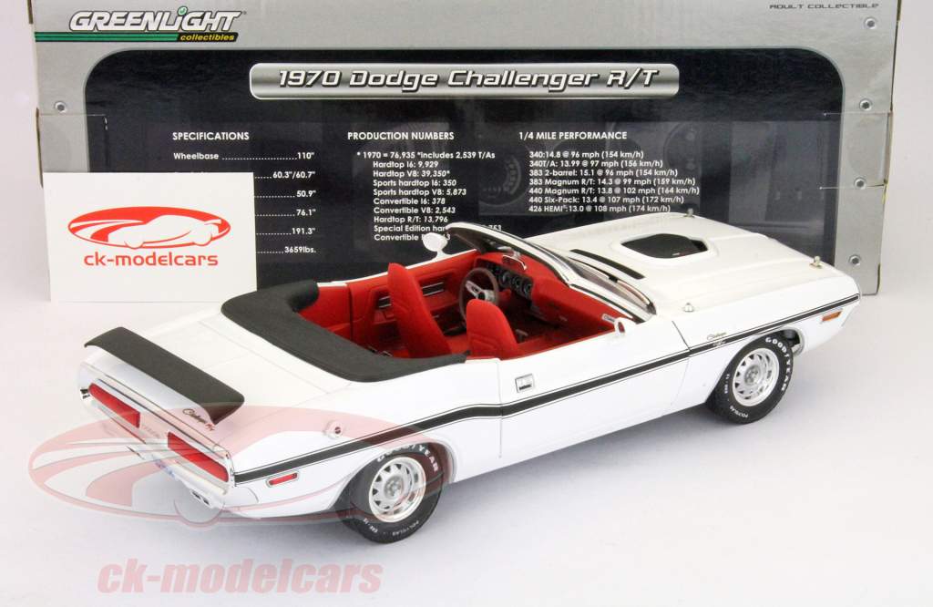 Dodge Challenger R/T année 1970 blanc 1:18 Greenlight