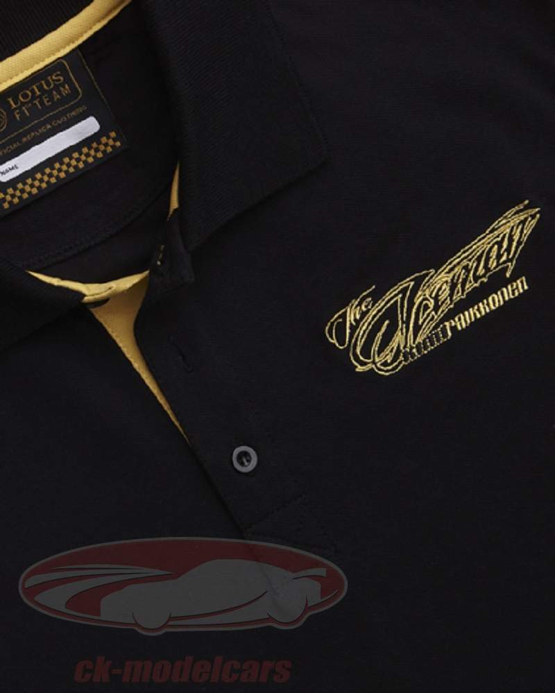 キミ·ライコネンロータスフォーミュラ1 2013ポロシャツライフスタイルブラック - ゴールドSサイズ小