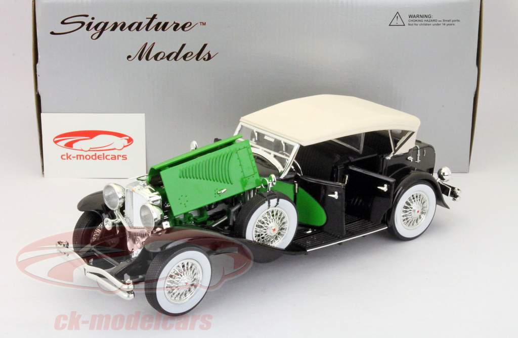 Duesenberg SSJ construido en 1934 negro / verde 1:18 SignatureModels