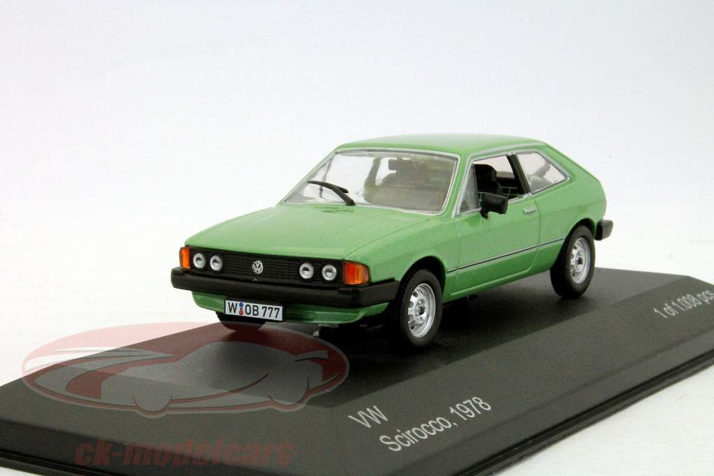 フォルクスワーゲンVWシロッコMKI 1978グリーンメタリック1：43モデルWhiteBox