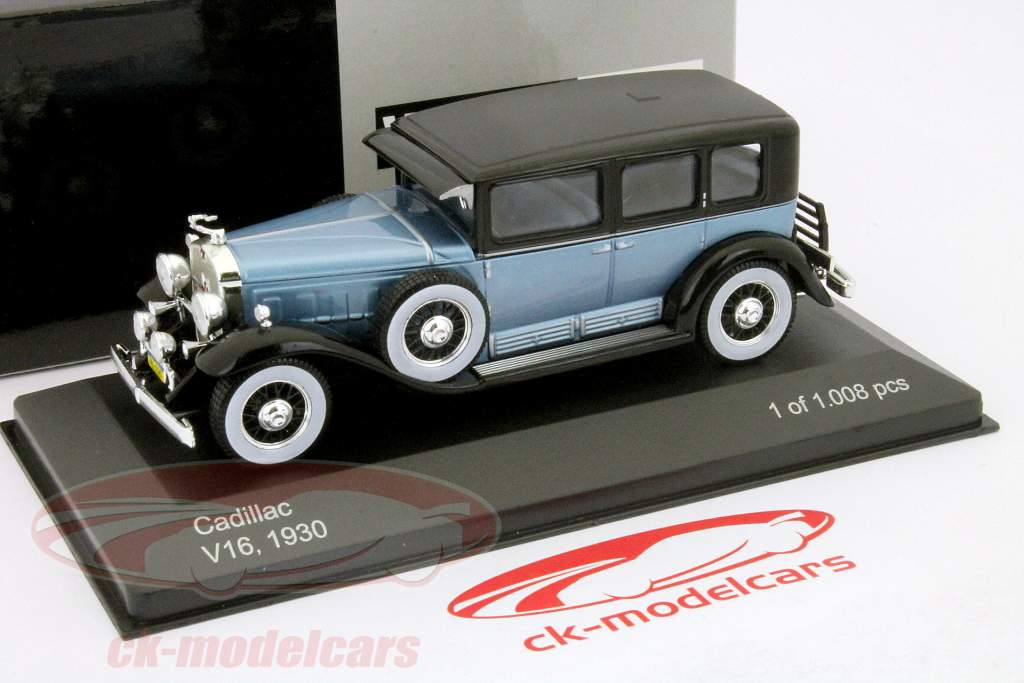 1930キャデラックV16青 - 黒1時43化ホワイトボックス