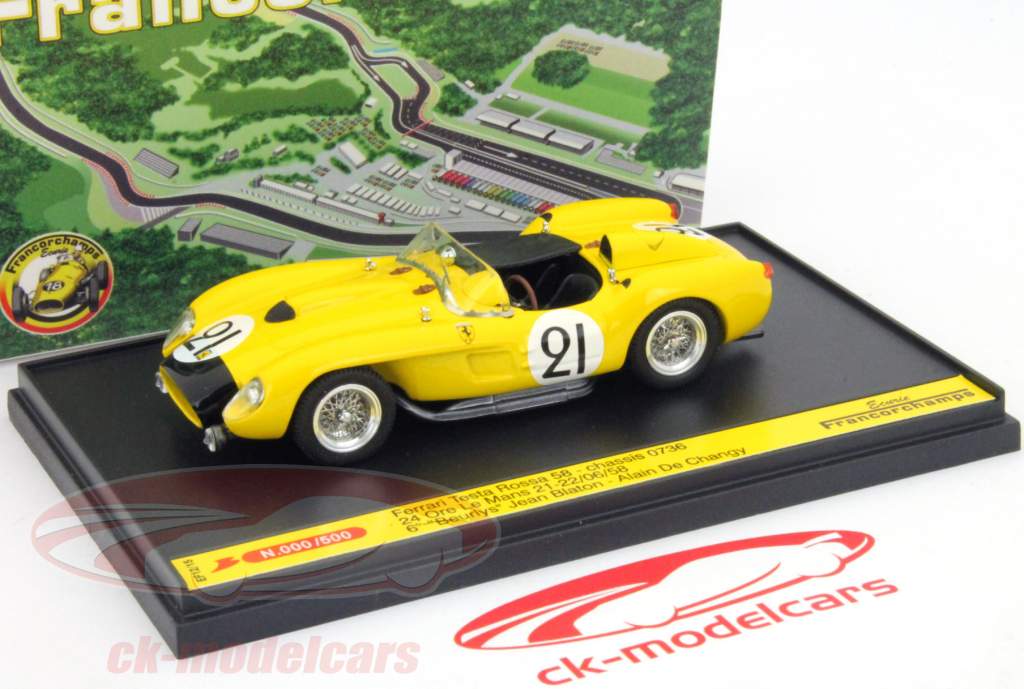 Ferrari Testarossa #58 21 24h LeMans 1958 J. Blaton, AD Changy 1:43 Brumm