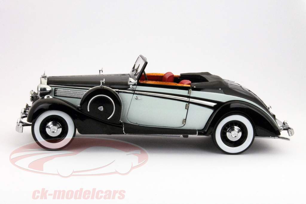 Maybach SW38 2-deurs Spohn zwart / zilver 1:18 Signature Models