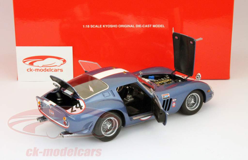 Kyosho 1:18 Ferrari 250 GTO #24 blue 8435A model car 8435A