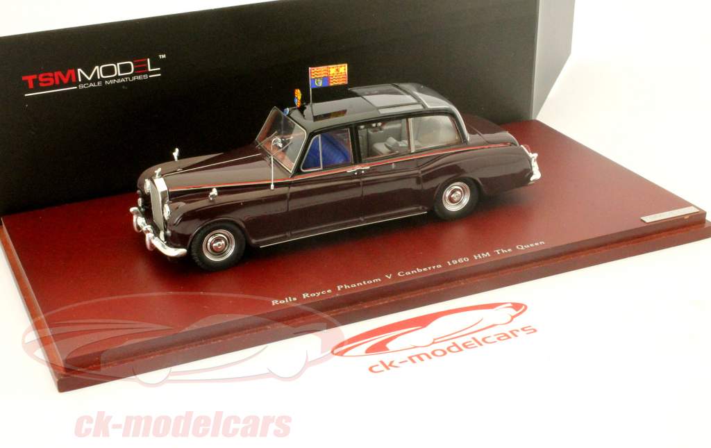 Rolls Royce Phantom V Canberra The Queen 1960 mørk rød / sort 1:43 TrueScale
