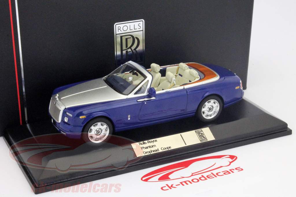 Rolls Royce Phantom Drophead Coupe année 2007 bleu / argent 1:43 Ixo