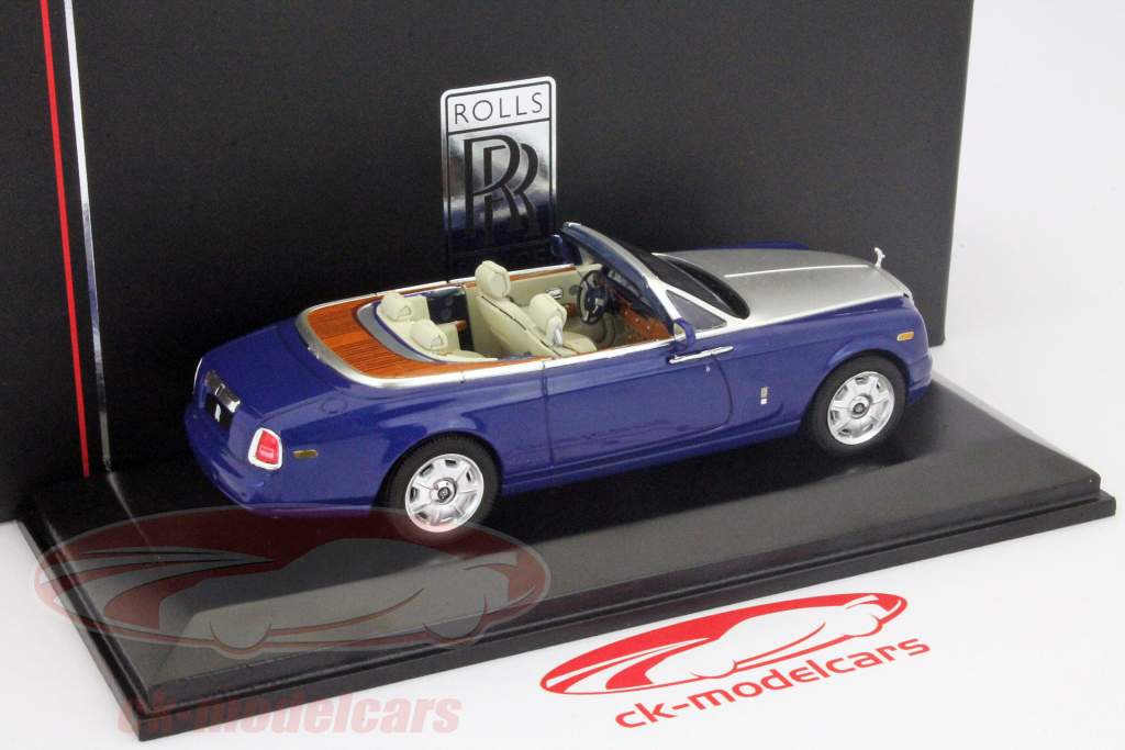 Rolls Royce Phantom Drophead Coupe anno 2007 blu / argento 1:43 Ixo