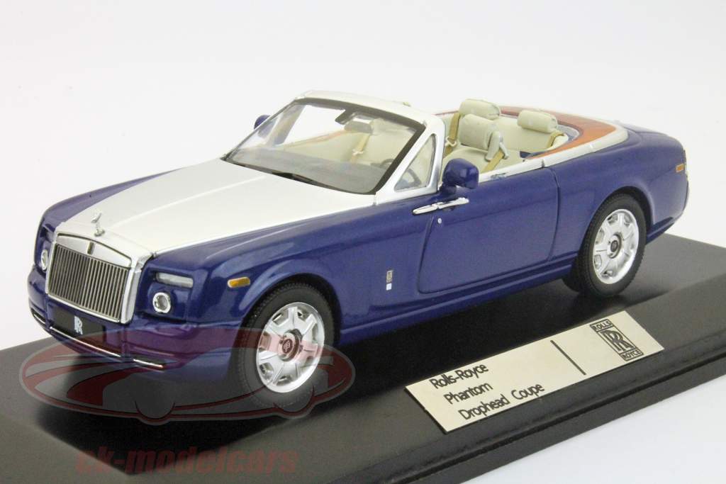 Rolls Royce Phantom Drophead Coupe année 2007 bleu / argent 1:43 Ixo