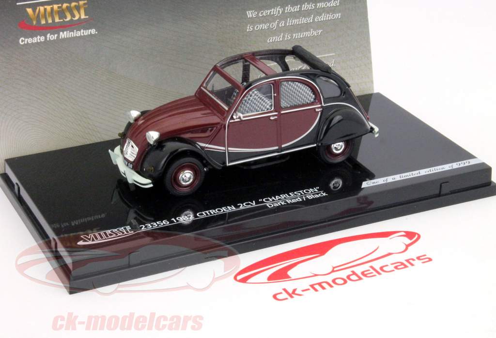 シトロエン2CVチャールストン1982ダークレッド/ブラック1時43フィテッセ