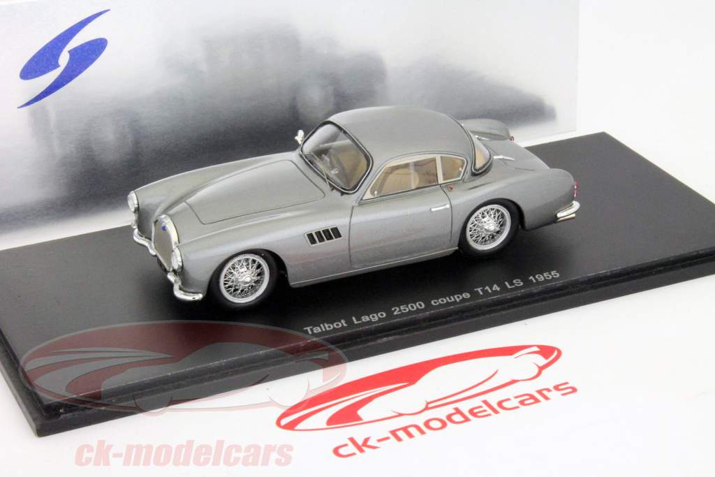 2500 Talbot Lago T14 LS Coupe 1955 grå 1:43 Spark