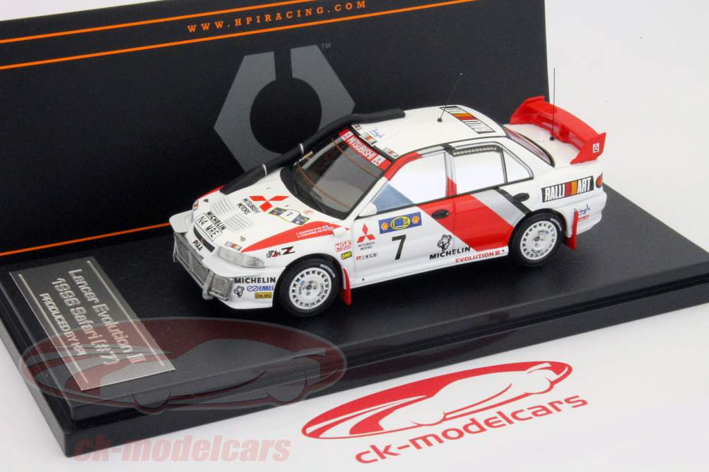 1996年的Safari拉力赛三菱的Lancer Evolution III＃7马基宁，Harjanne 1:43 HPI