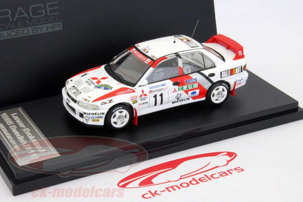 三菱的Lancer Evolution II拉力赛1995年瑞典埃里克森，帕尔马，桑坦德1:43 HPI