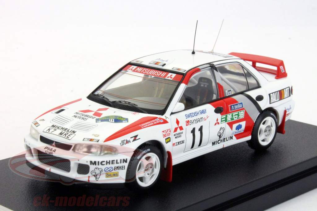 三菱的Lancer Evolution II拉力赛1995年瑞典埃里克森，帕尔马，桑坦德1:43 HPI