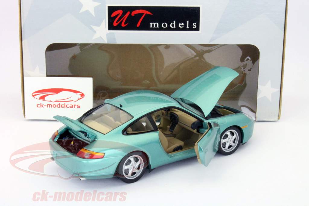 保时捷996卡雷拉跑车薄荷绿色金属1:18 UT型号